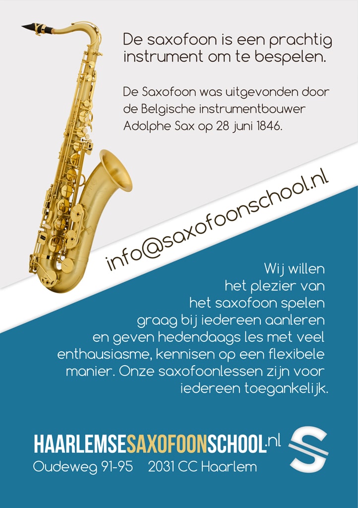 saxofoonschool flyer back