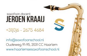 saxofoonschool card back